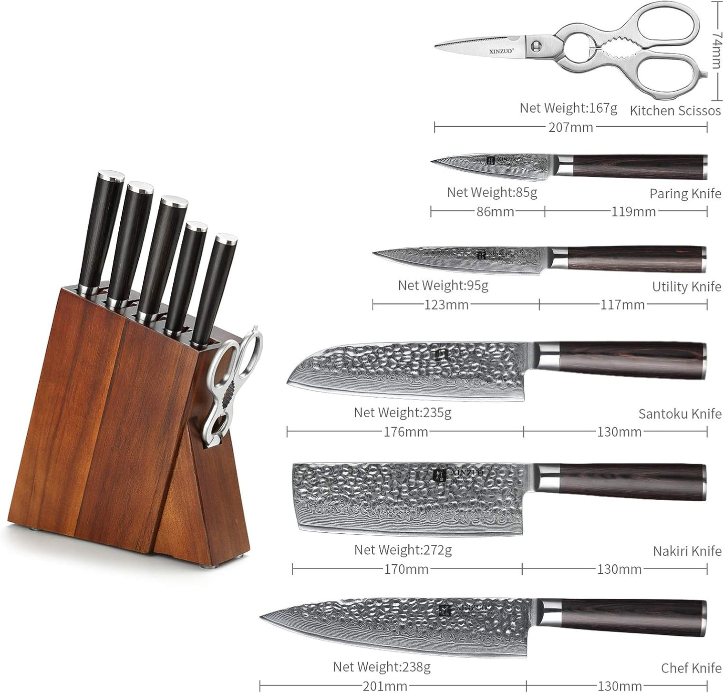 7-teiliges Messerblock-Set, 7-teilig Messerblock Sets