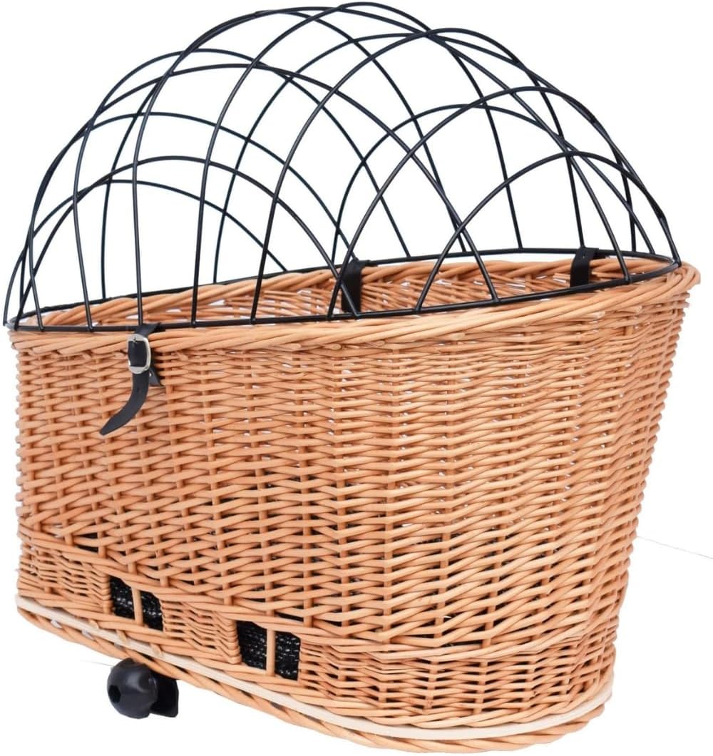 Velokorb mit Gitterhaube, Honigbraun L