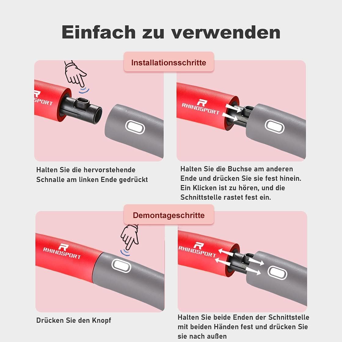 Verstellbarer Hula Hoop Reifen mit Stecksystem