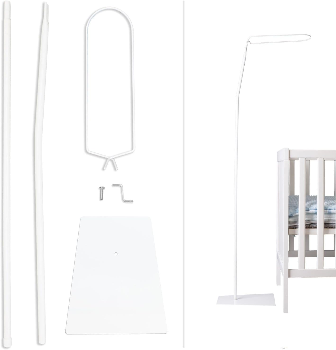 Freistehende Himmelstange für Babybetten, stehend stangen weiss