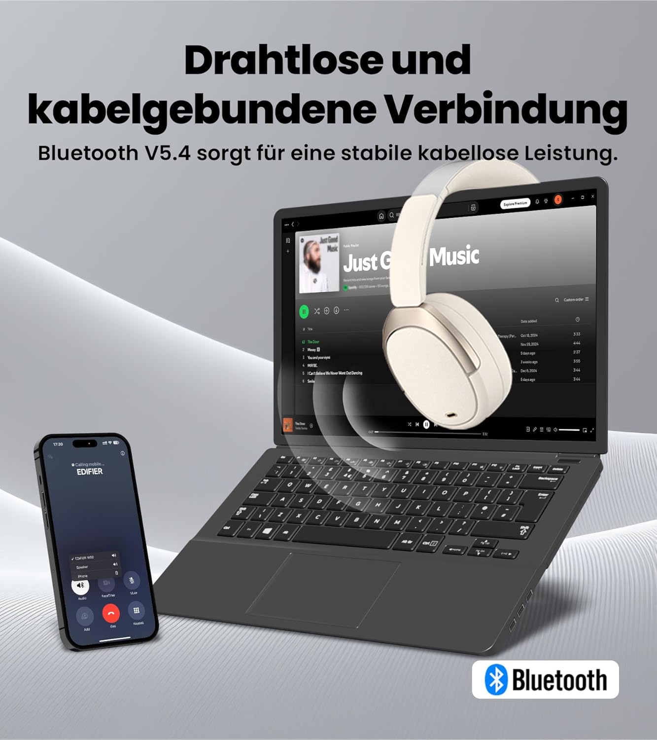 Faltbare Over-Ear-Kopfhörer W80 mit ANC und LDAC, W80 Elfenbein