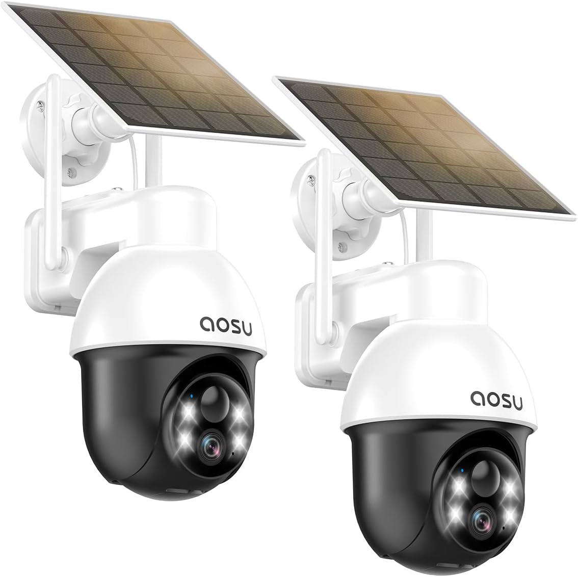 2-teiliges Überwachungskamera Set mit Solarpanel und PTZ, 2 Pack