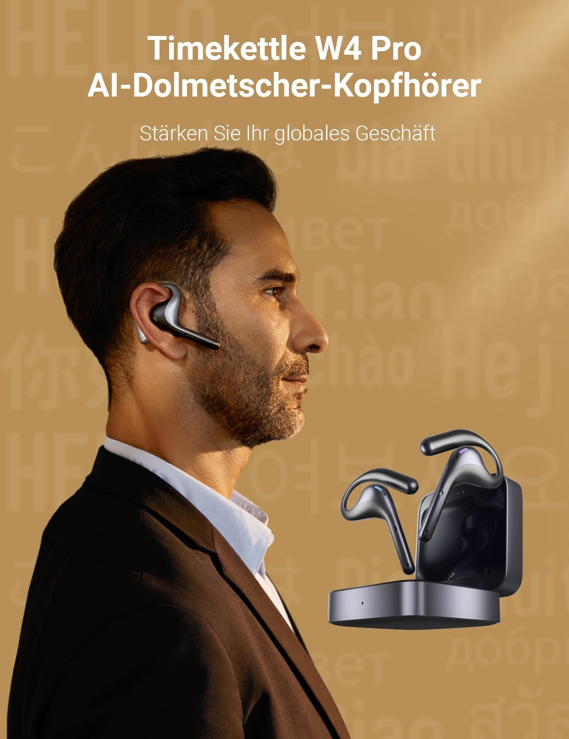 W4 Pro AI Übersetzer Kopfhörer, Lila