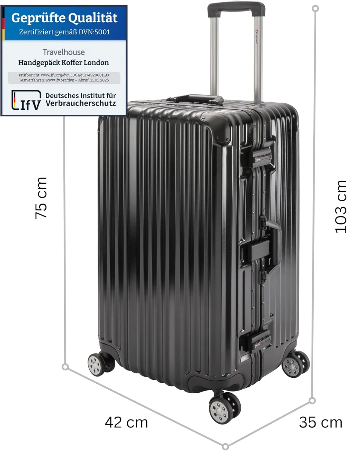 XL Reisekoffer, Schwarz Grosser Koffer XL