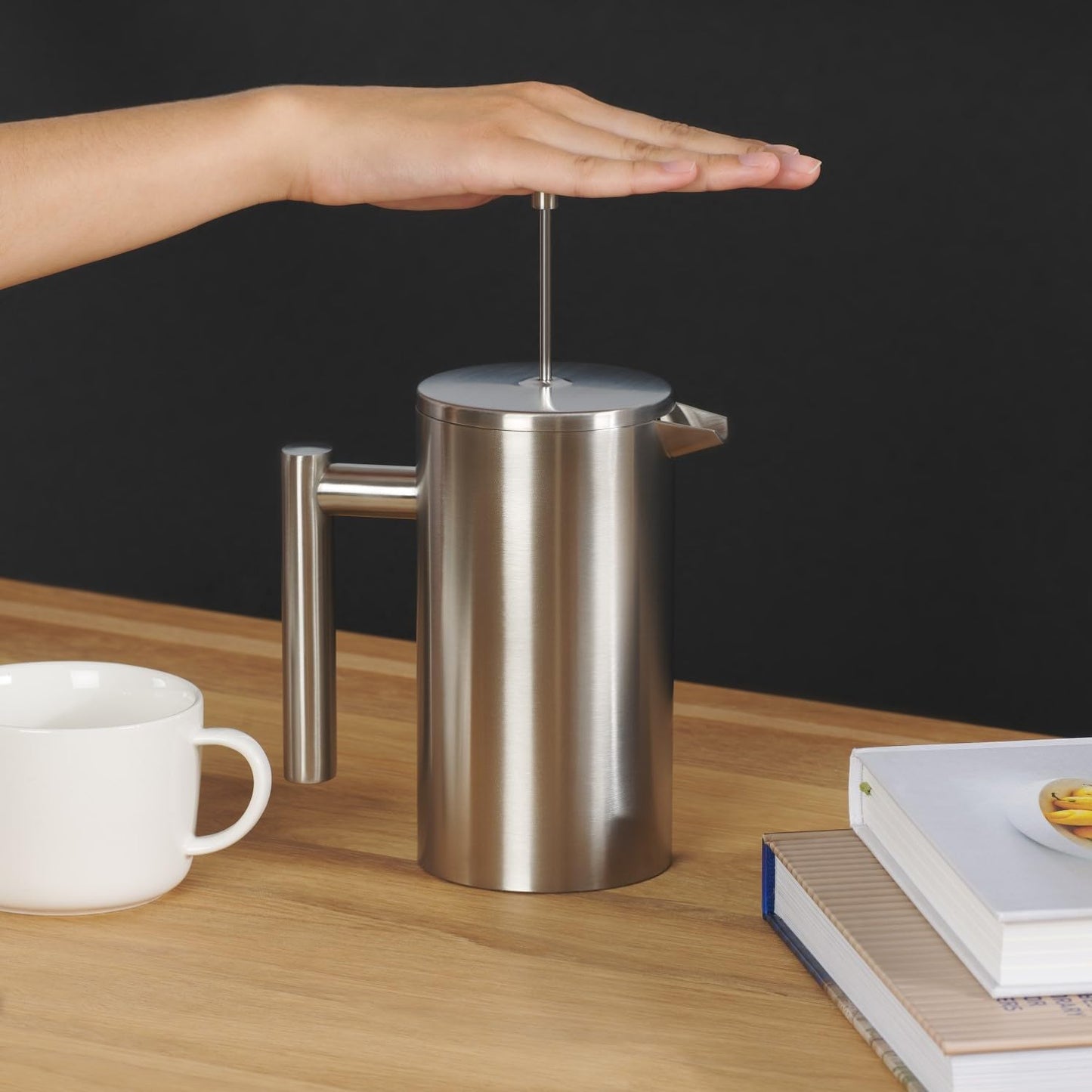 French Press Kaffeebereiter 600 ml, Edelstahl, Kaffee: 600ml
