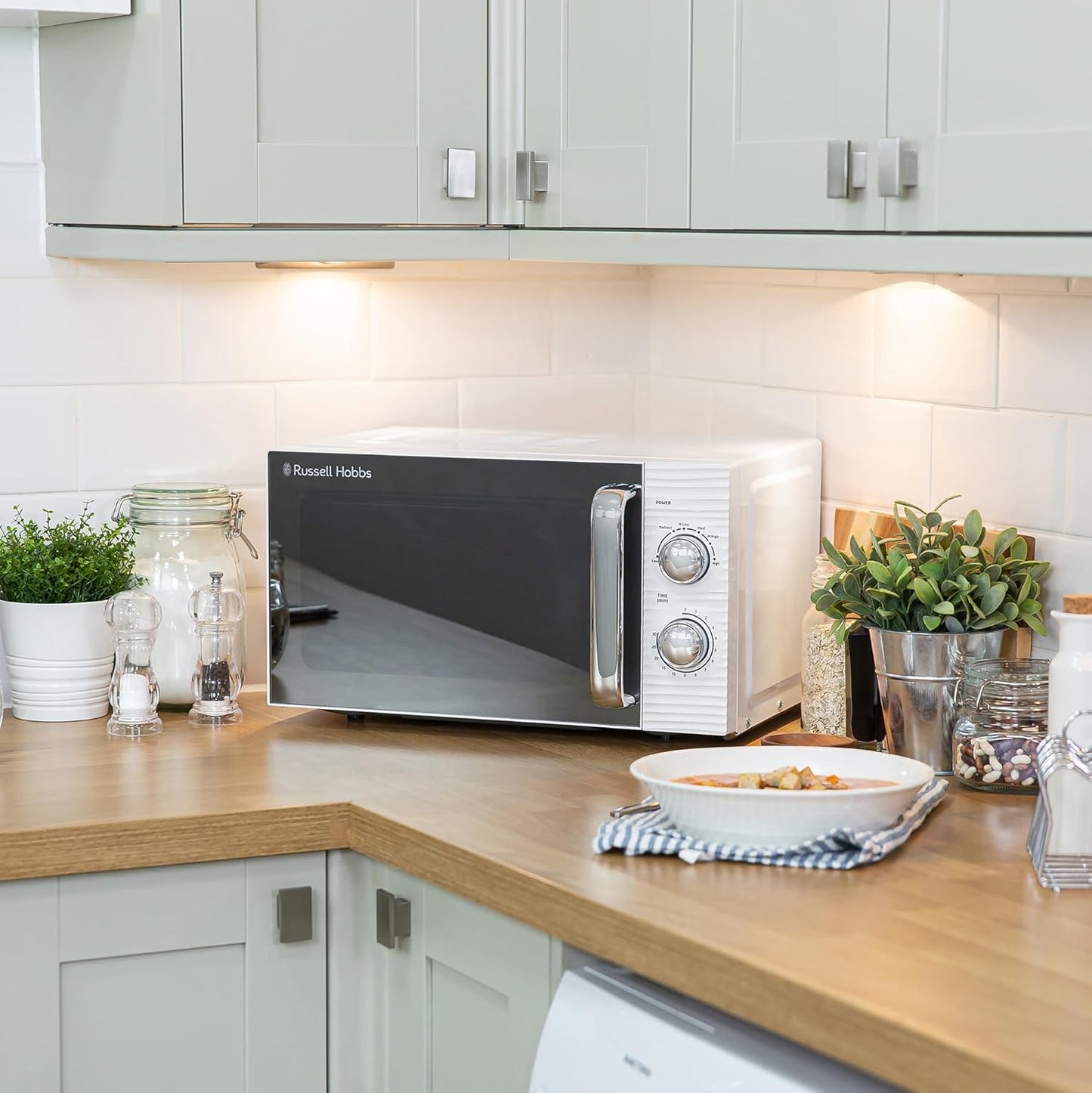 Inspire Solo Mikrowelle, 17L, 5 Leistungsstufen, Timer, Weiss