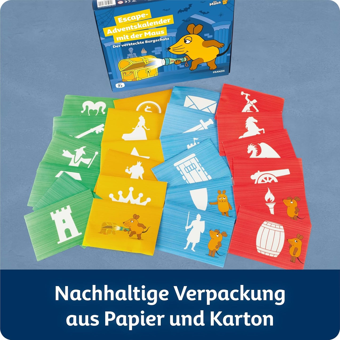 Escape Adventskalender mit der Maus: Der versteckte Burgschatz mit UV-Stift, UV-Stift