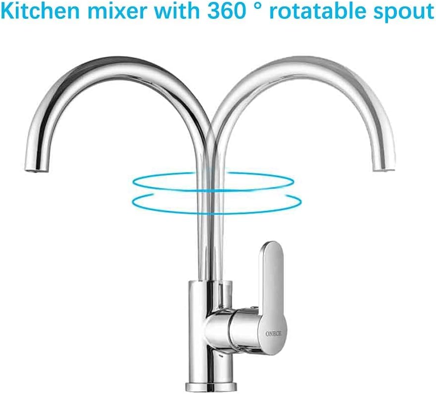 Küchenarmatur mit 360° schwenkbarem Auslauf, Chrom
