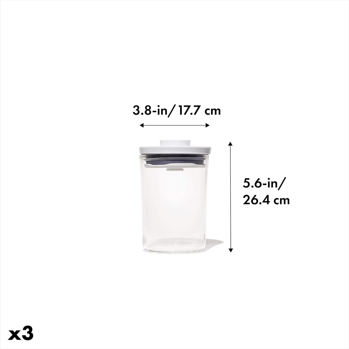 3er-Set Mini-Pop-Behälter, 0.6 L, 3 pack - 0.6 L Weiss/Opulenter Garten
