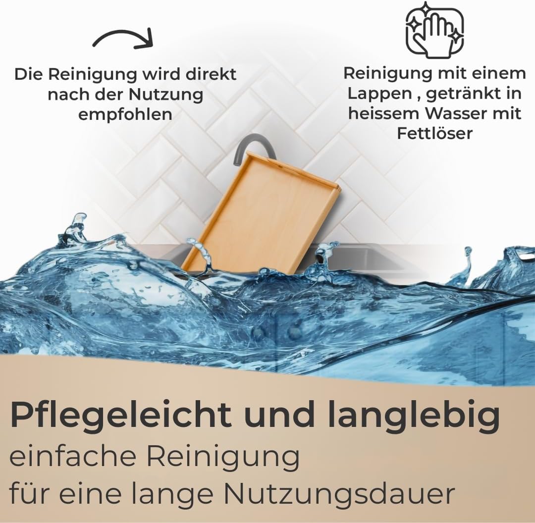 Holz-Serviertablett, Serviertablett Natur Buche Lackiert