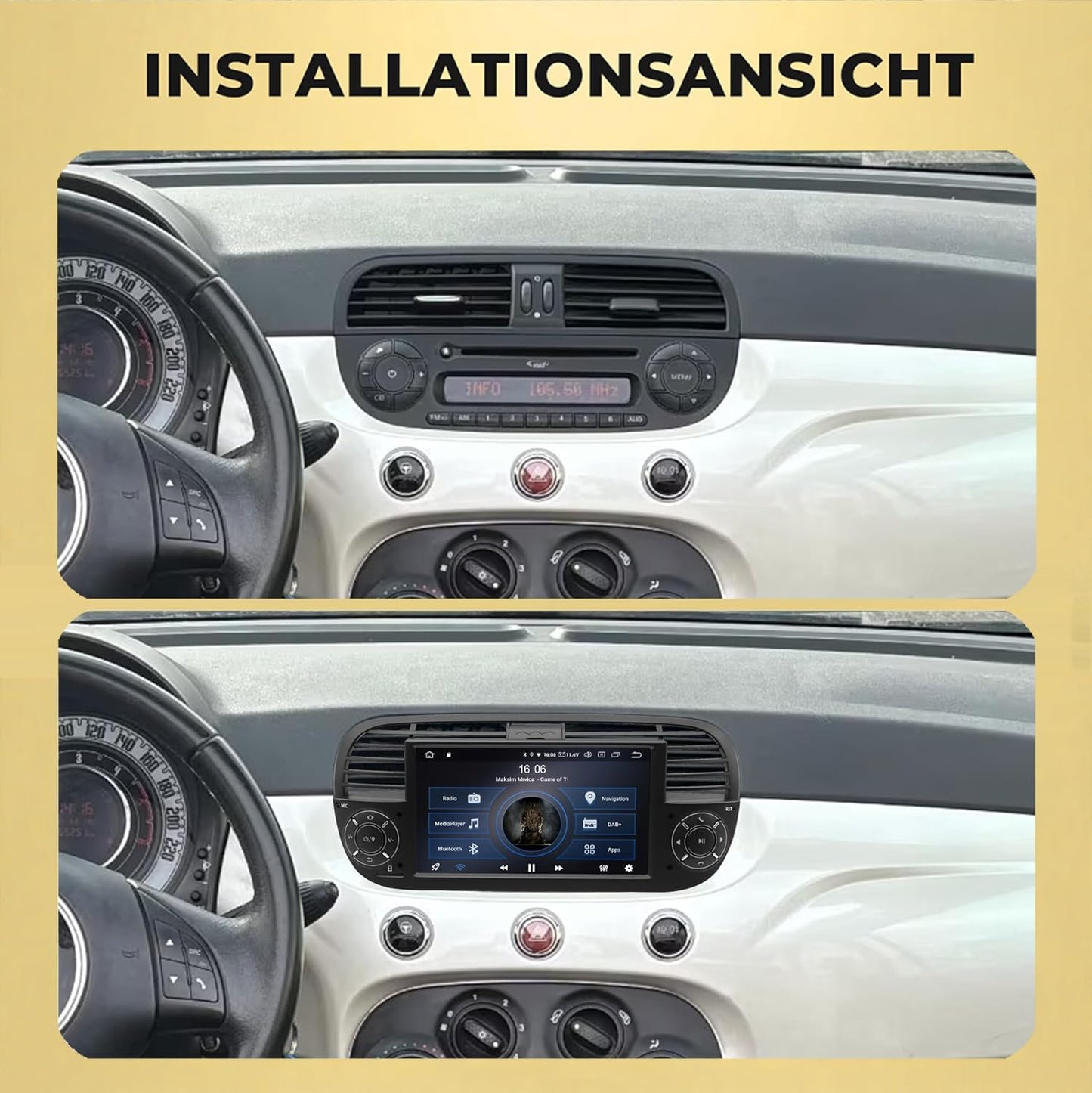 AFI7-L2 Android 14 Autoradio mit Navigation für FIAT 500 (2010-2015), AFI7-L2