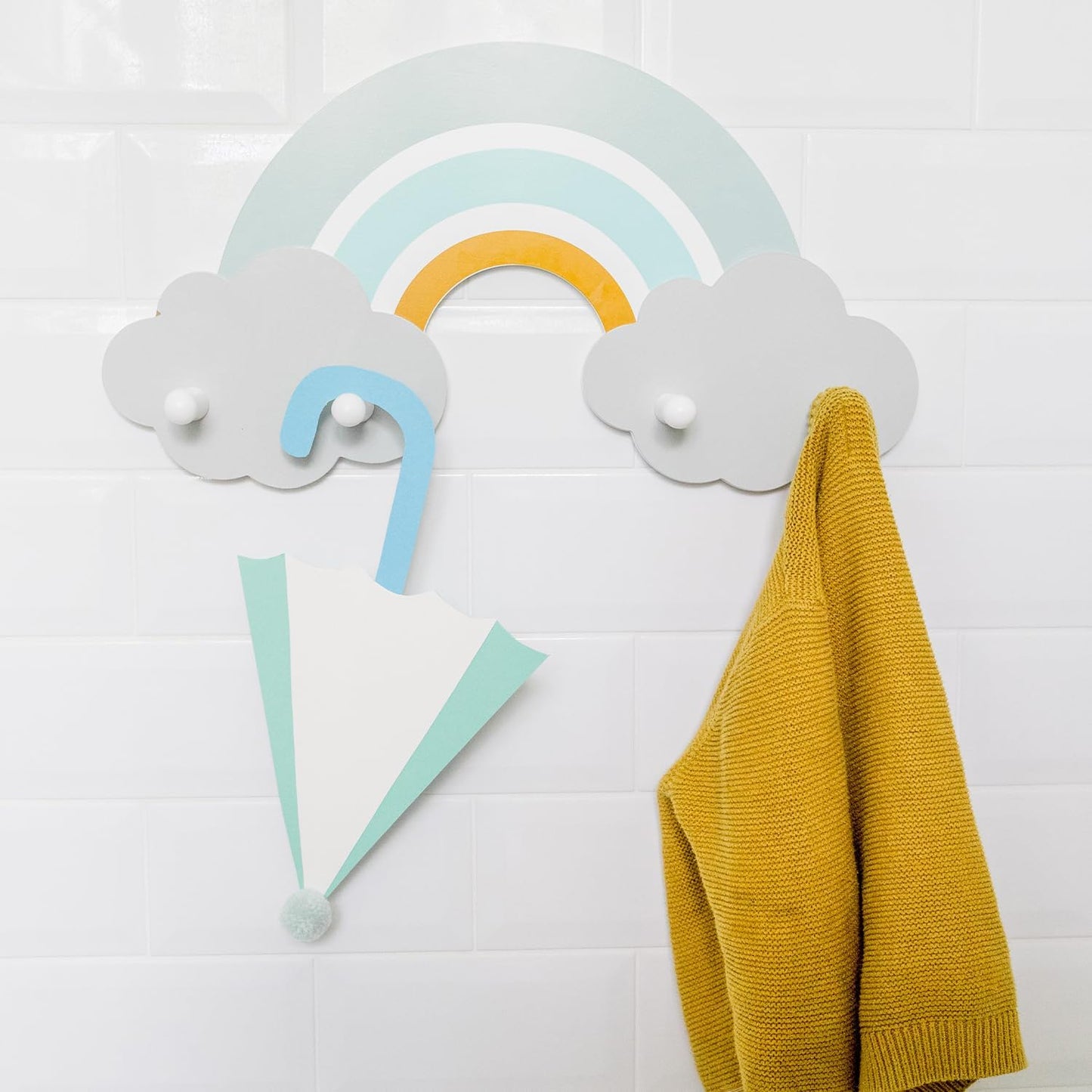 Regenbogen-Garderobe Finn mit 4 Haken, Finn