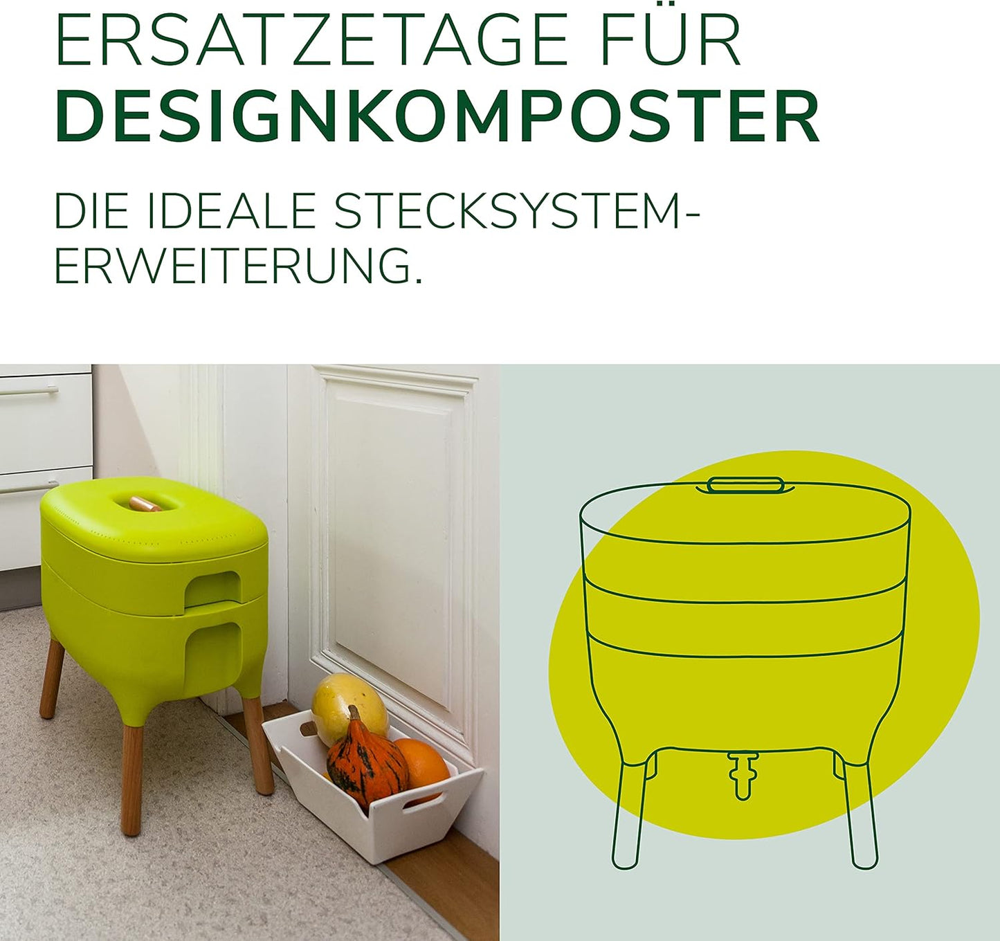 Ersatzetage für Wurmkomposter, Ersatzetage grün