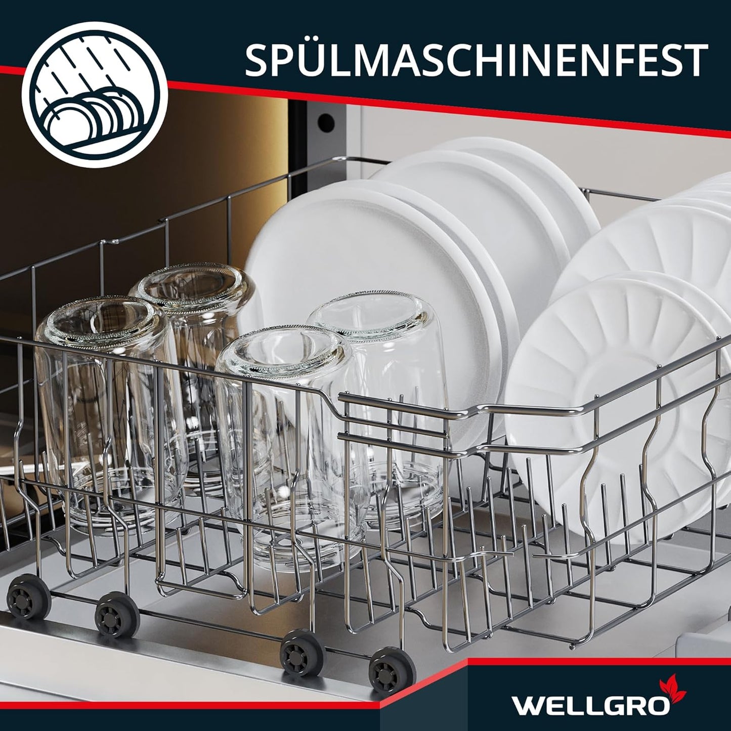 Einmachgläser mit Schraubdeckel (50 Stück, 550 ml), Blau Kariert 550 ml 50