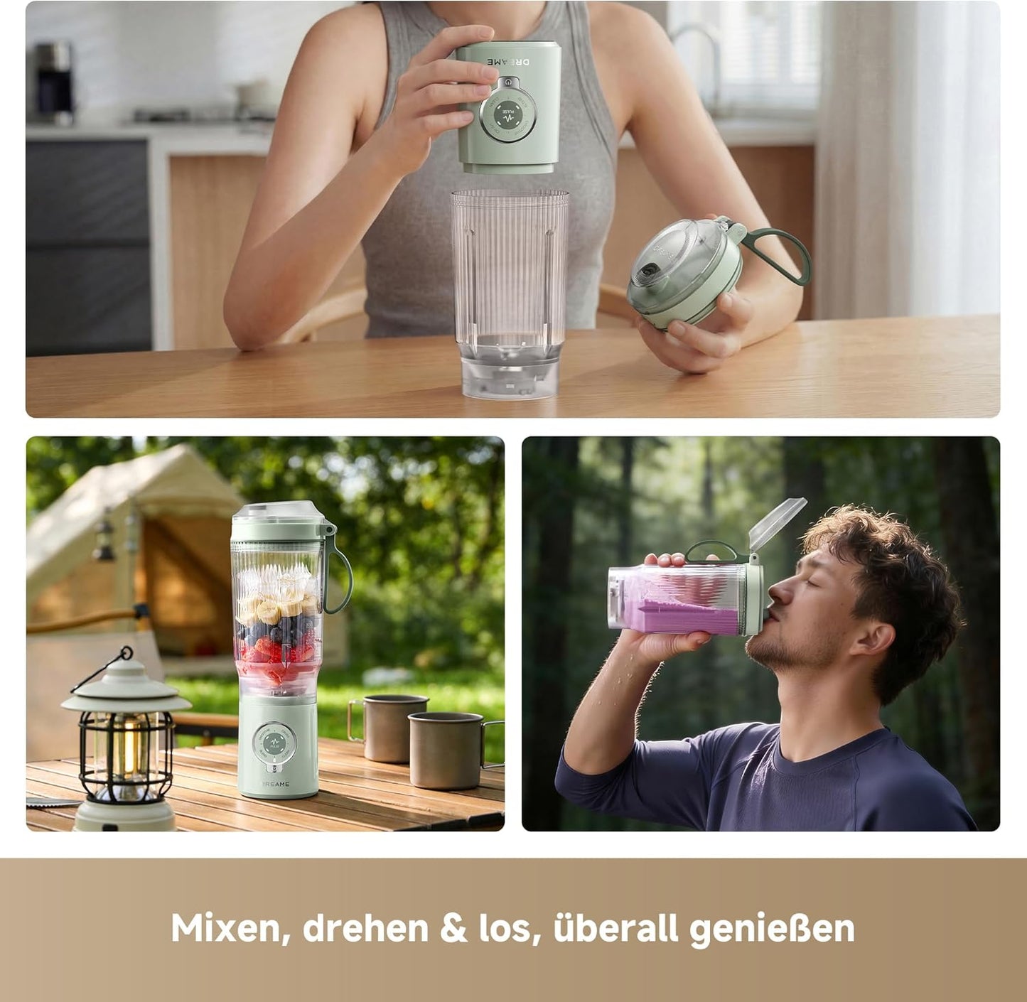 PortFresh Tragbarer Mixer, Grün