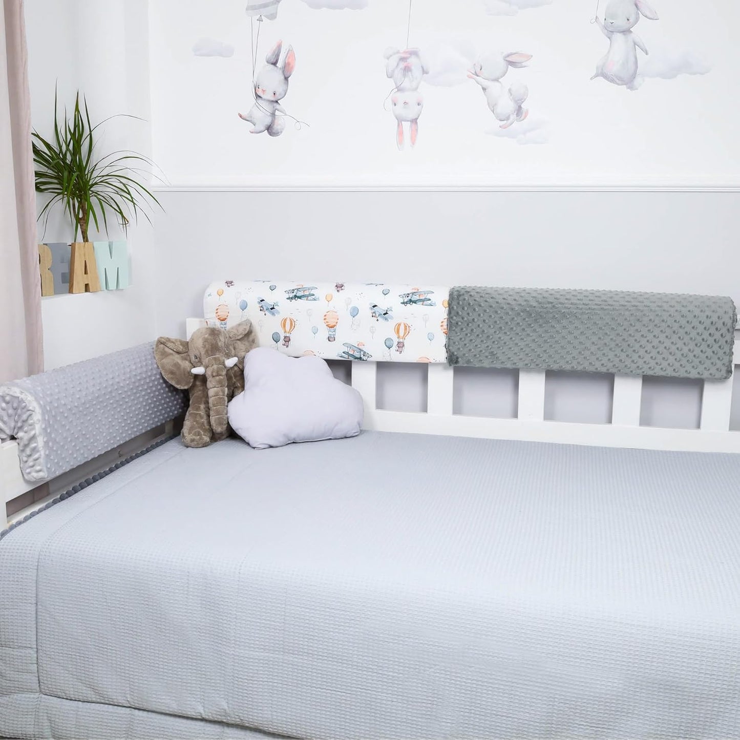 Bettkantenschutz für Kinderbetten, Grau 80 cm