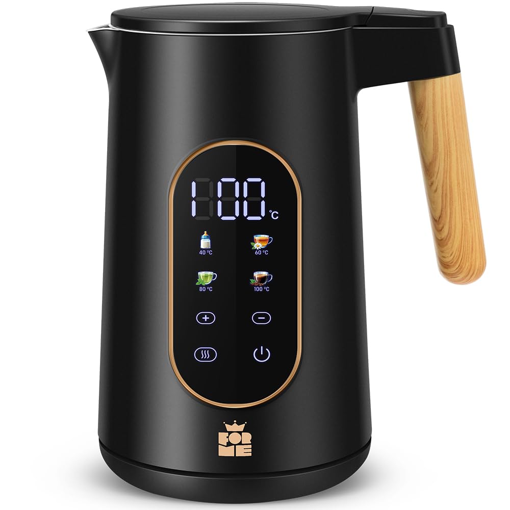 Wasserkocher mit Temperatureinstellung, Schwarz 5017