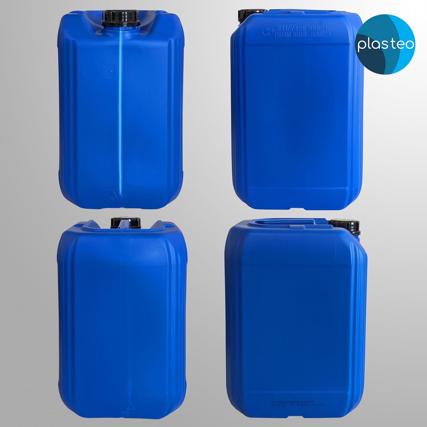 3x 25L Wasserkanister mit Hahn und 3 Schraubdeckeln