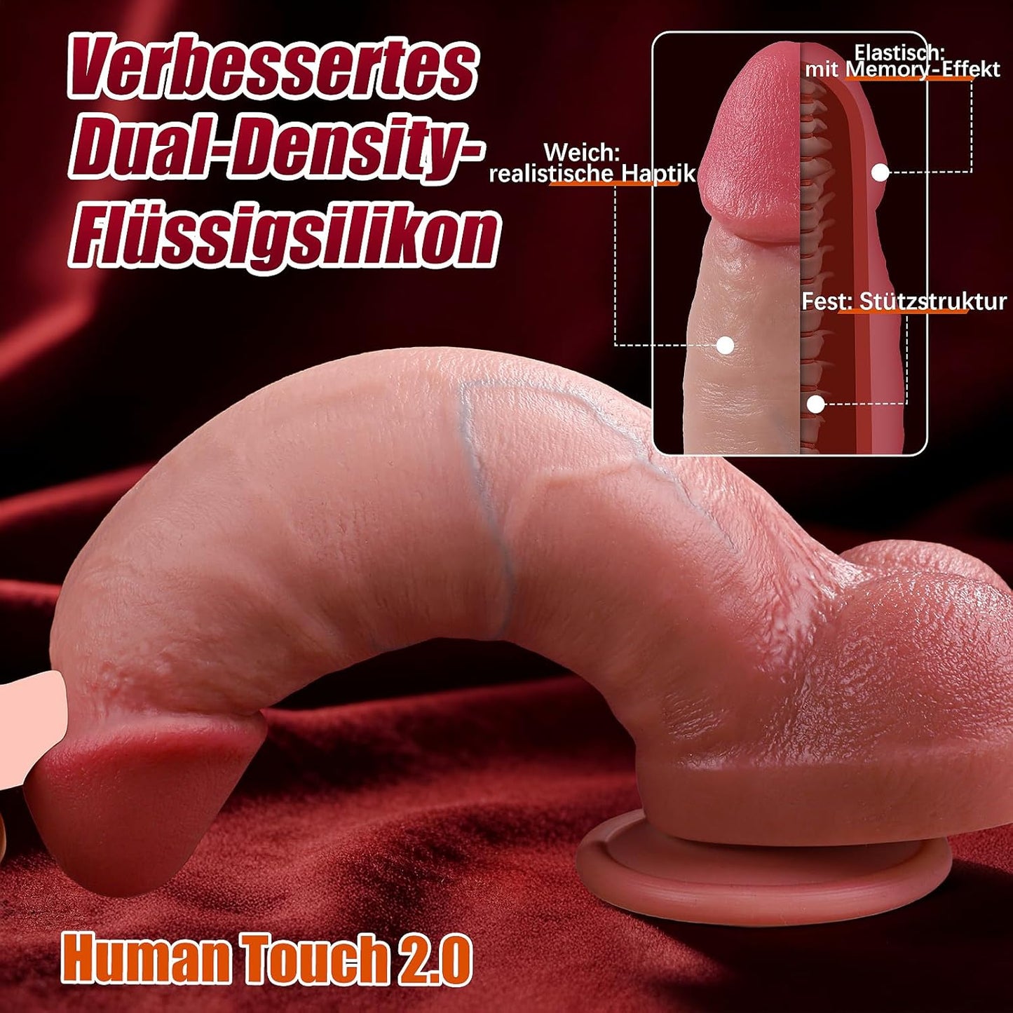 Dicker Dildo mit starkem Saugnapf, Hautfarben