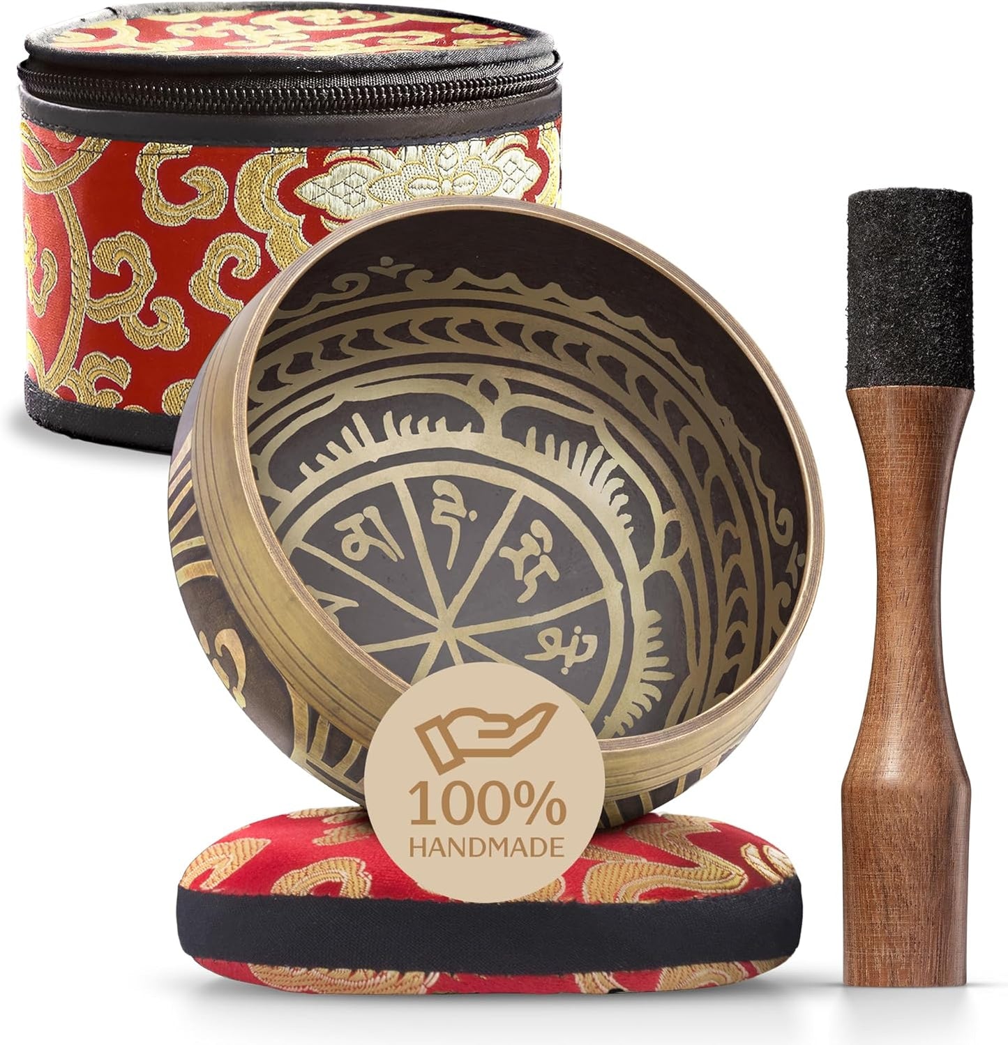 Tibetisches Klangschalen Set, braun Mit Tasche
