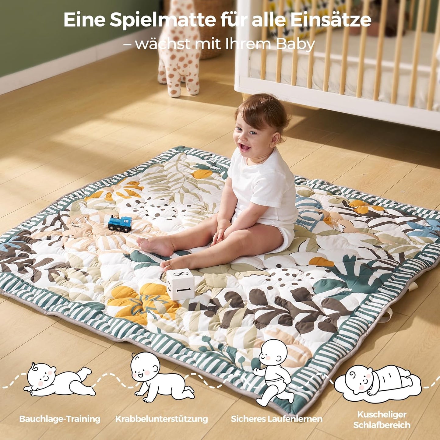 Spielunterlage für Babys, Grün Wald