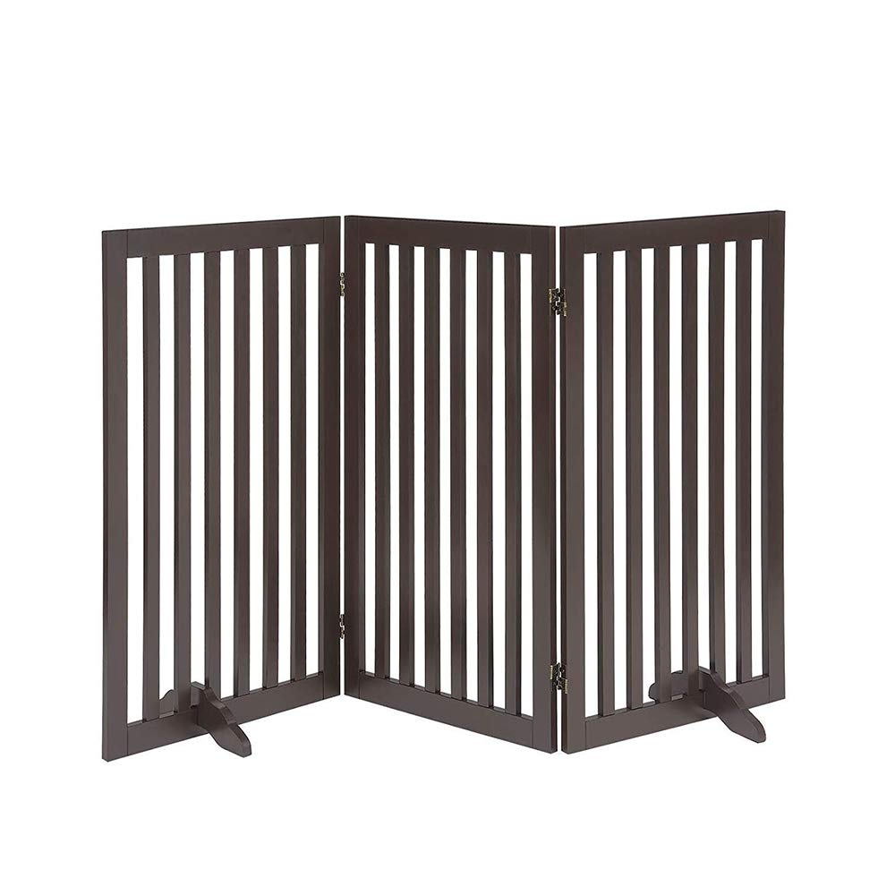 Freistehendes Absperrgitter für Hunde, Dunkelbraun 153L x 91H cm, 3-teilig