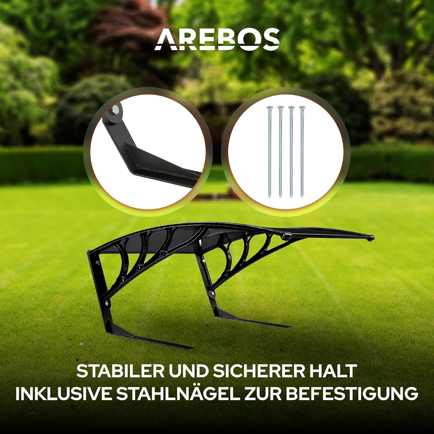 Mähroboter-Garage mit UV-Schutz und Metallfüssen, Schwarz