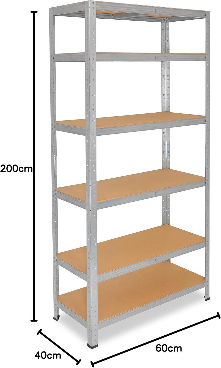 Schwerlastregal, H: 200cm / B: 60cm / T: 40cm
