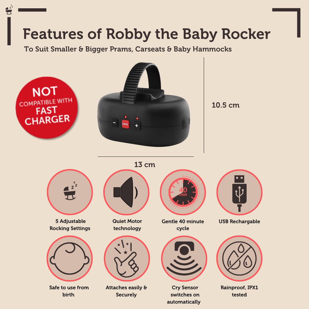 Kinderwagenschaukler - Baby Rocker, Schwarz