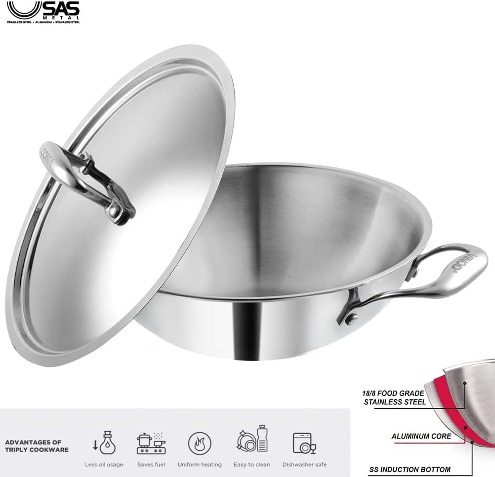 Triply Wok mit Deckel, 26 cm, 3,2 l, 26CM - 3.2L