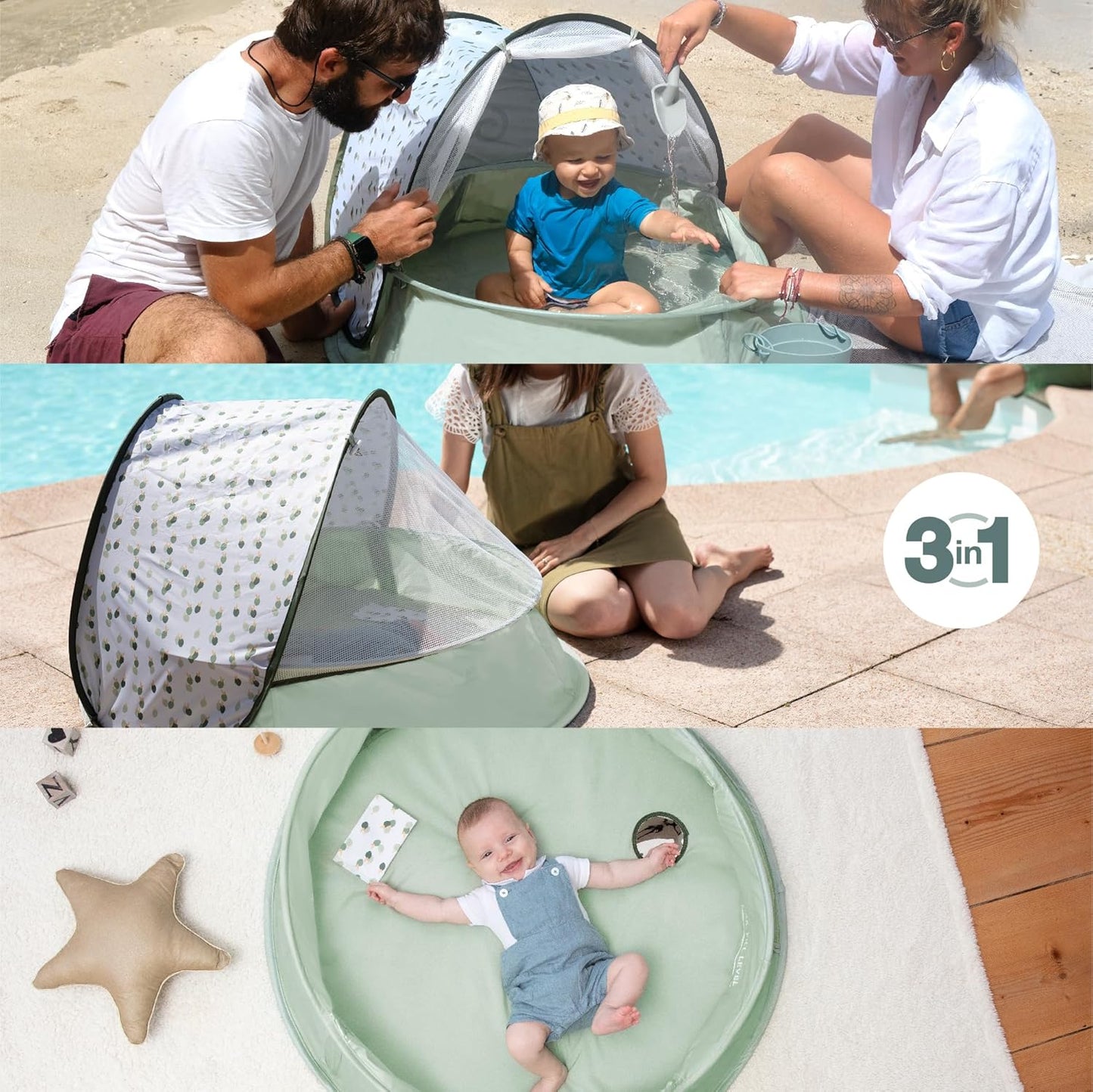 Strandmuschel mit UV-Schutz LSF 50+, Provence