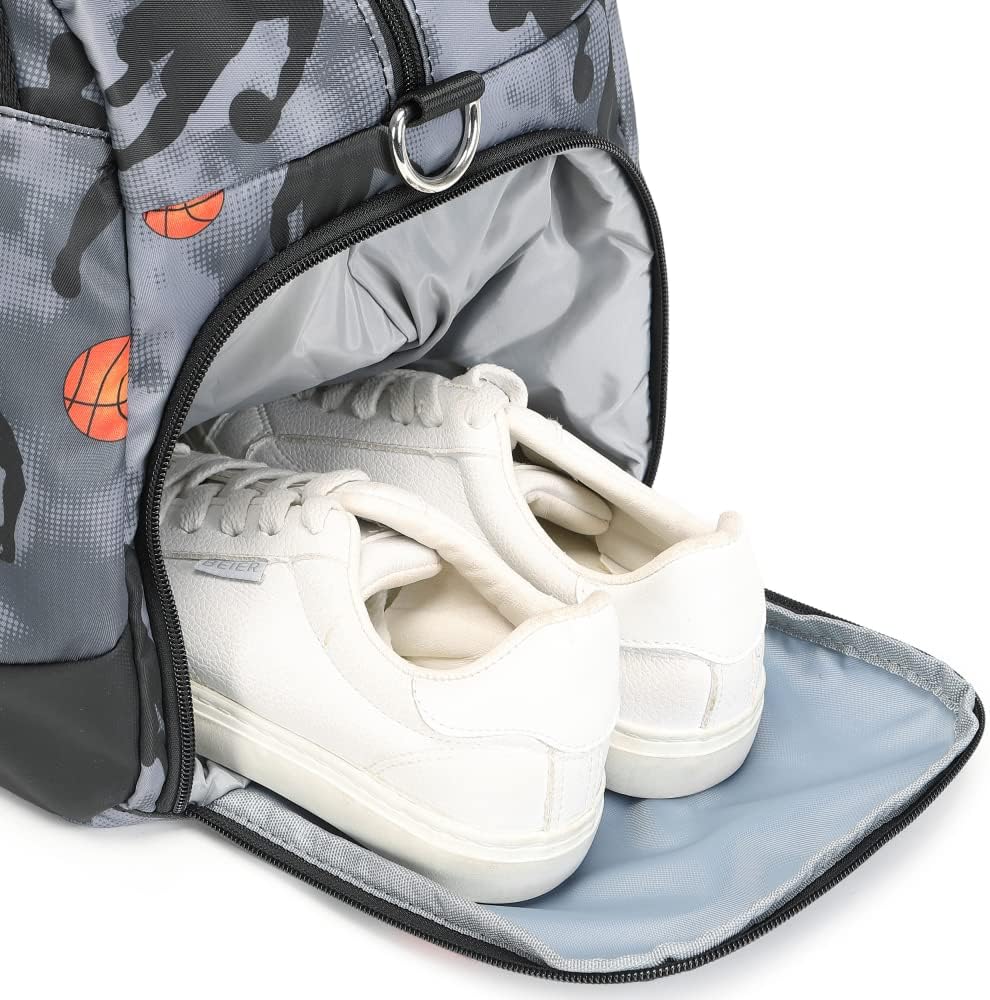 Sporttasche mit Schuh- und Nassfach, 33L, 3-schwarzer Basketball