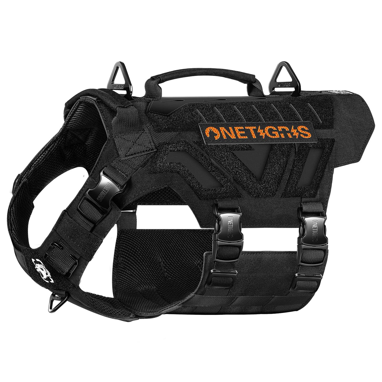 Taktisches Hundegeschirr, Schwarz XL:39-64kg(Hals:51-74cm, Brust:79-102cm)