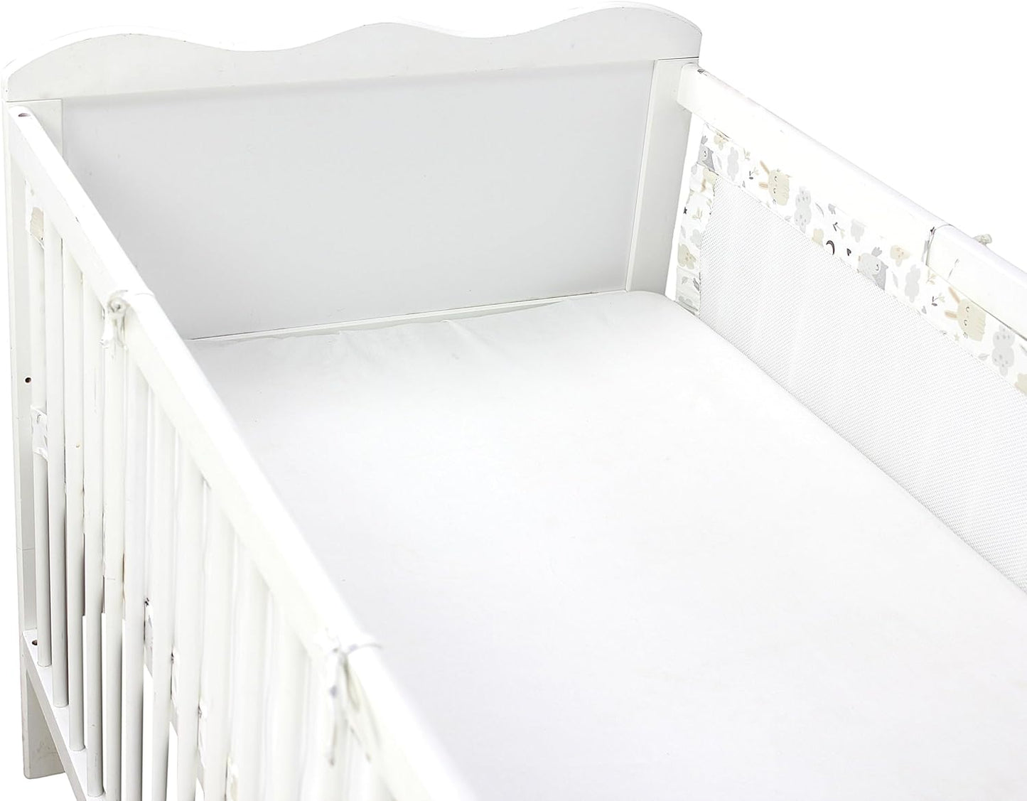 Gitterstäbe Schutznetz für Babybett (2er Pack), Hase / Eule ; ca. 128 x 30 cm (für Babybett 140x70)