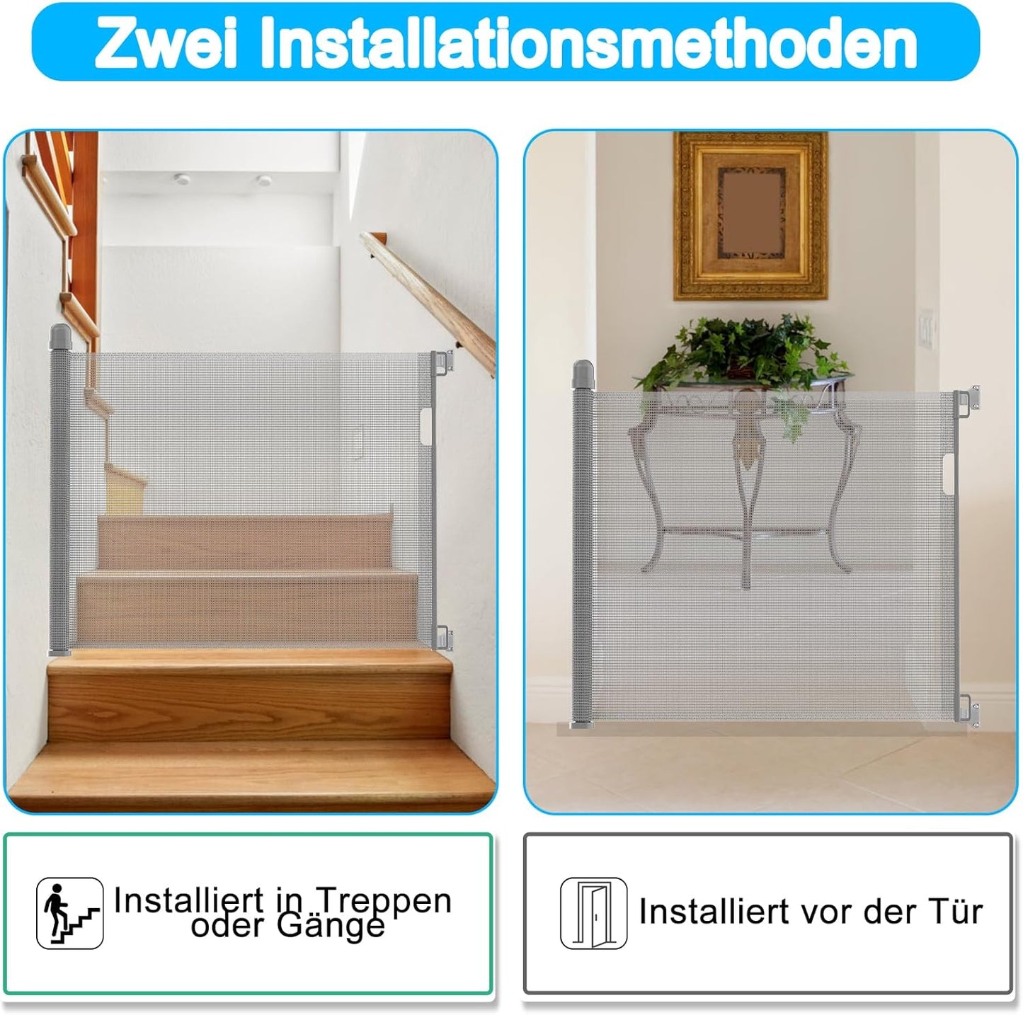 Treppenschutzgitter, Grau 180cm