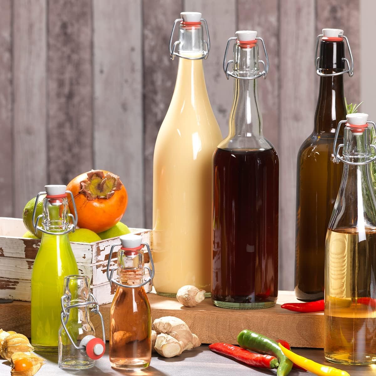 Leere Bügelflaschen 10er-Set, Weiss 750 ml 10