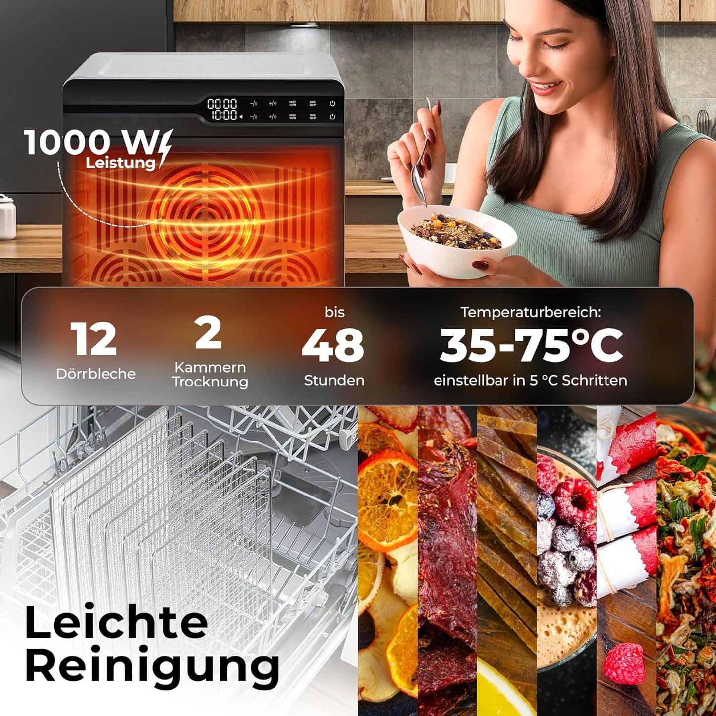 Dörrautomat mit 2 Kammern, E. 12 Etagen, 2 Kammer