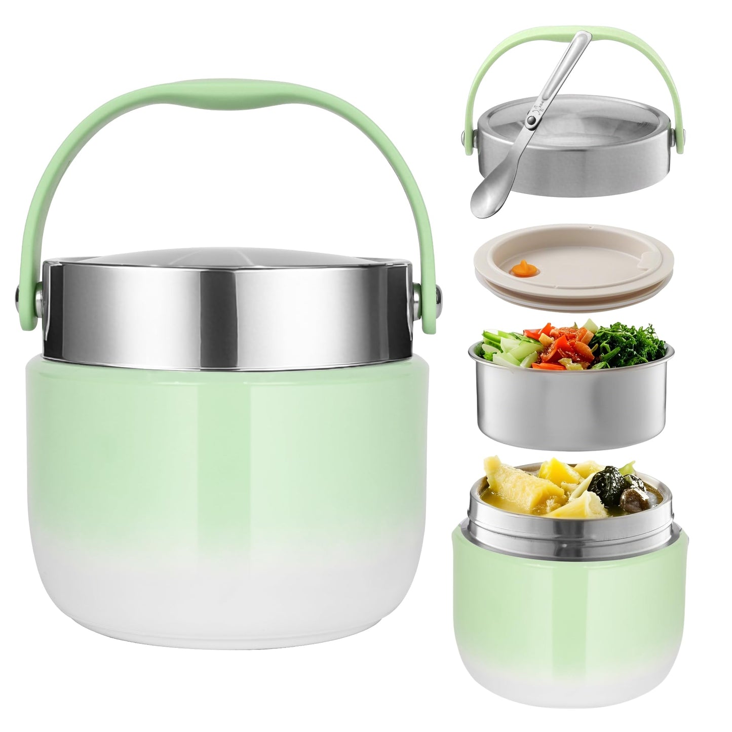 Thermobehälter für Essen, Grün