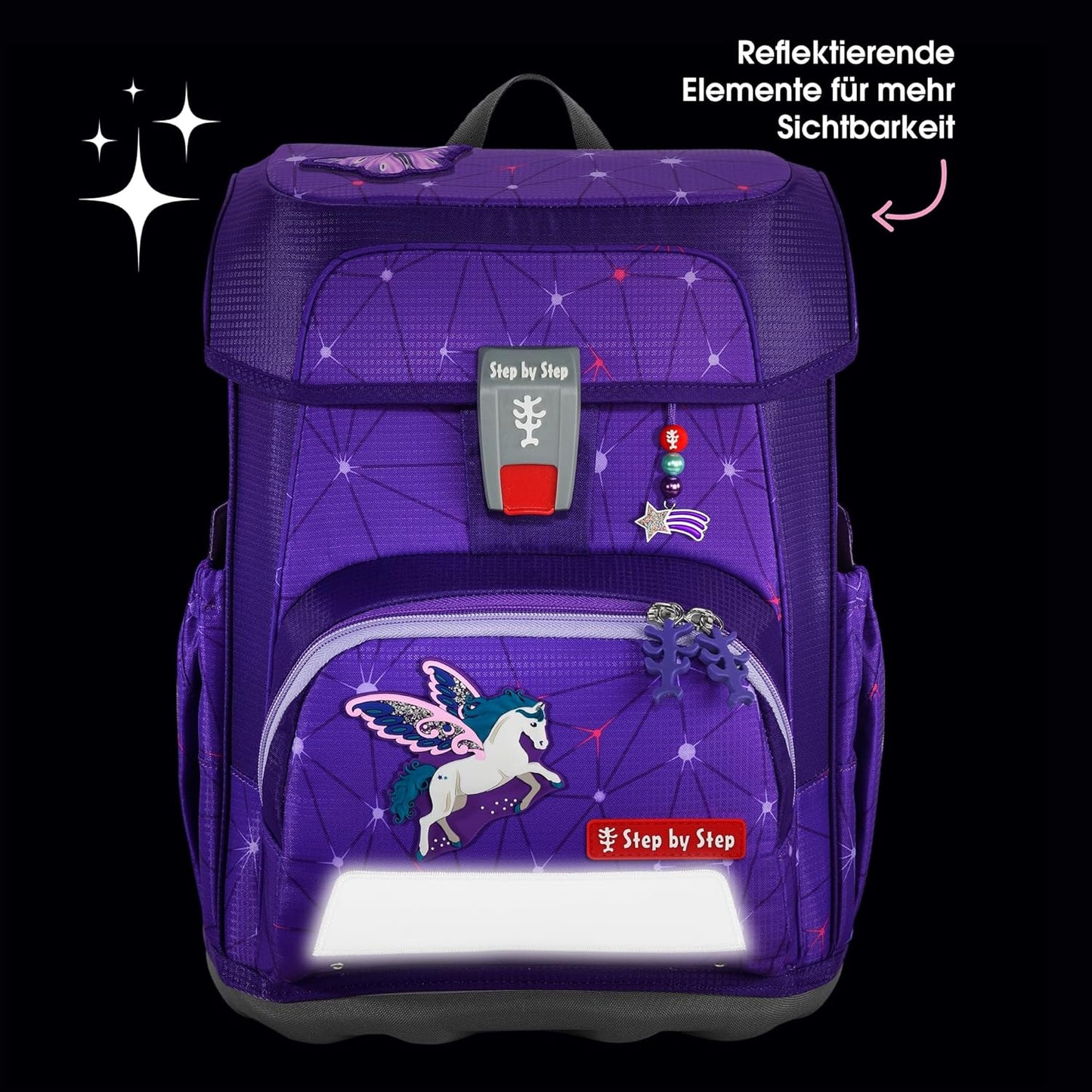 5-teiliges Schulranzen-Set Cloud, Dreamy Pegasus - Lila - Grau