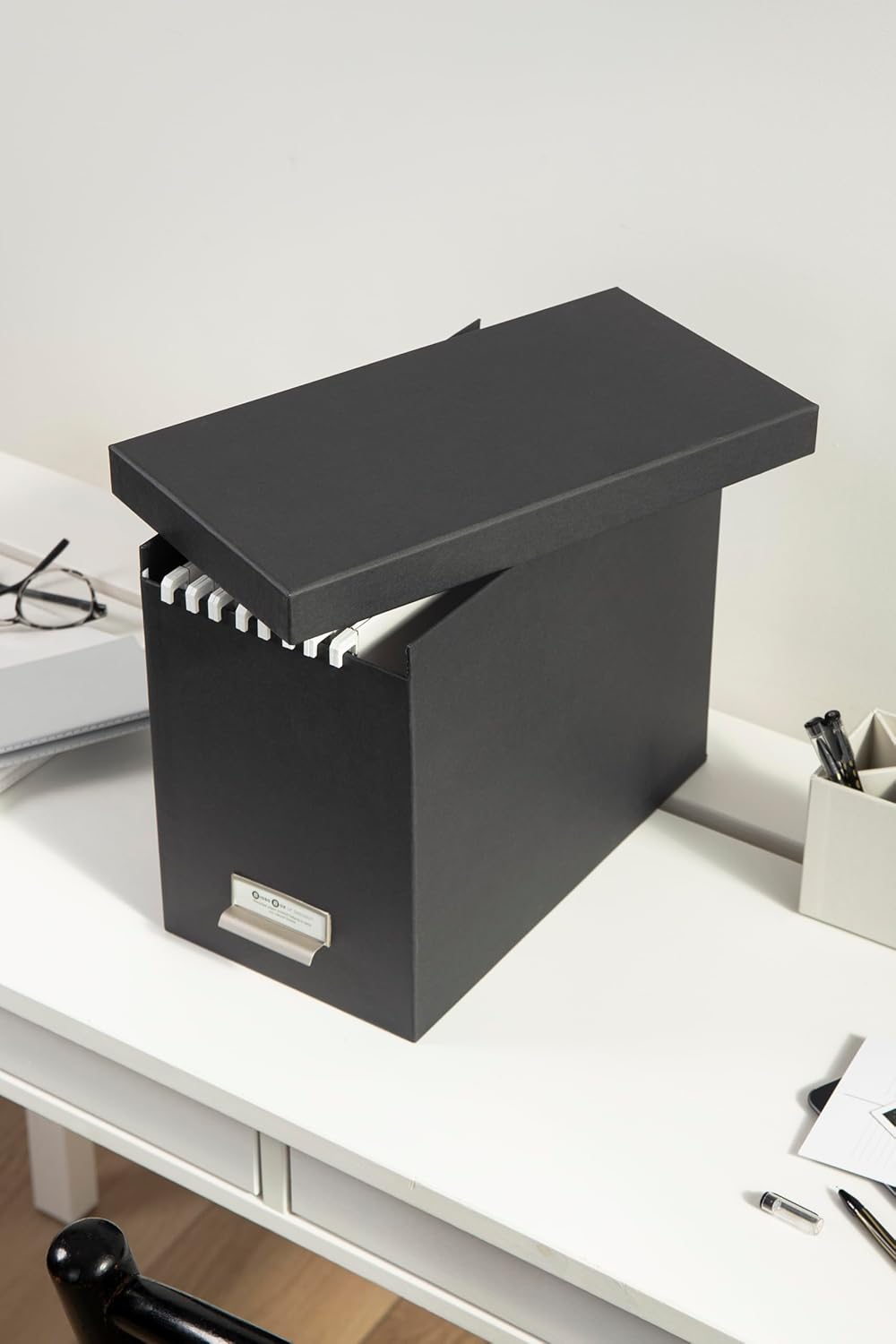 Hängeregisterbox Johan, Dunkelgrau Pappe