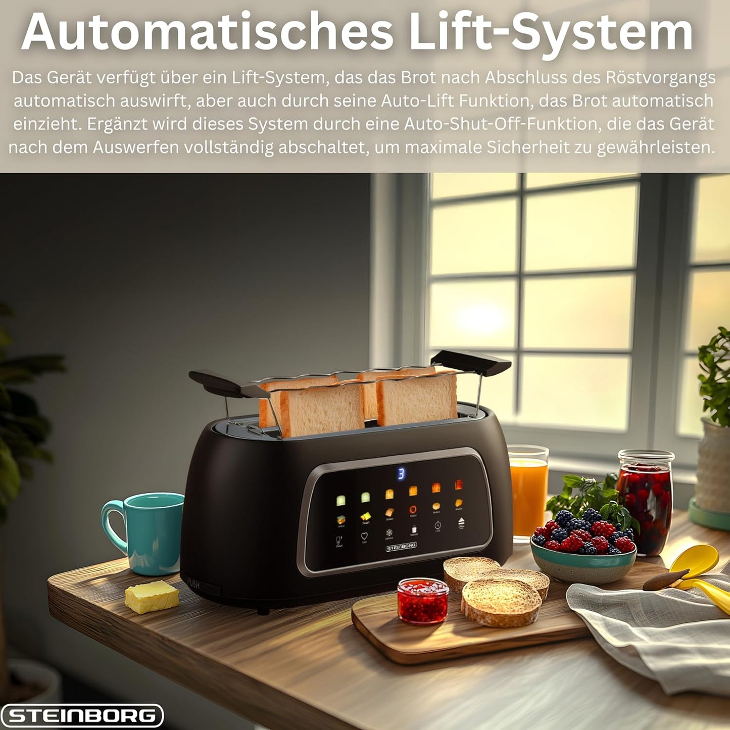 Toaster mit Brötchenaufsatz