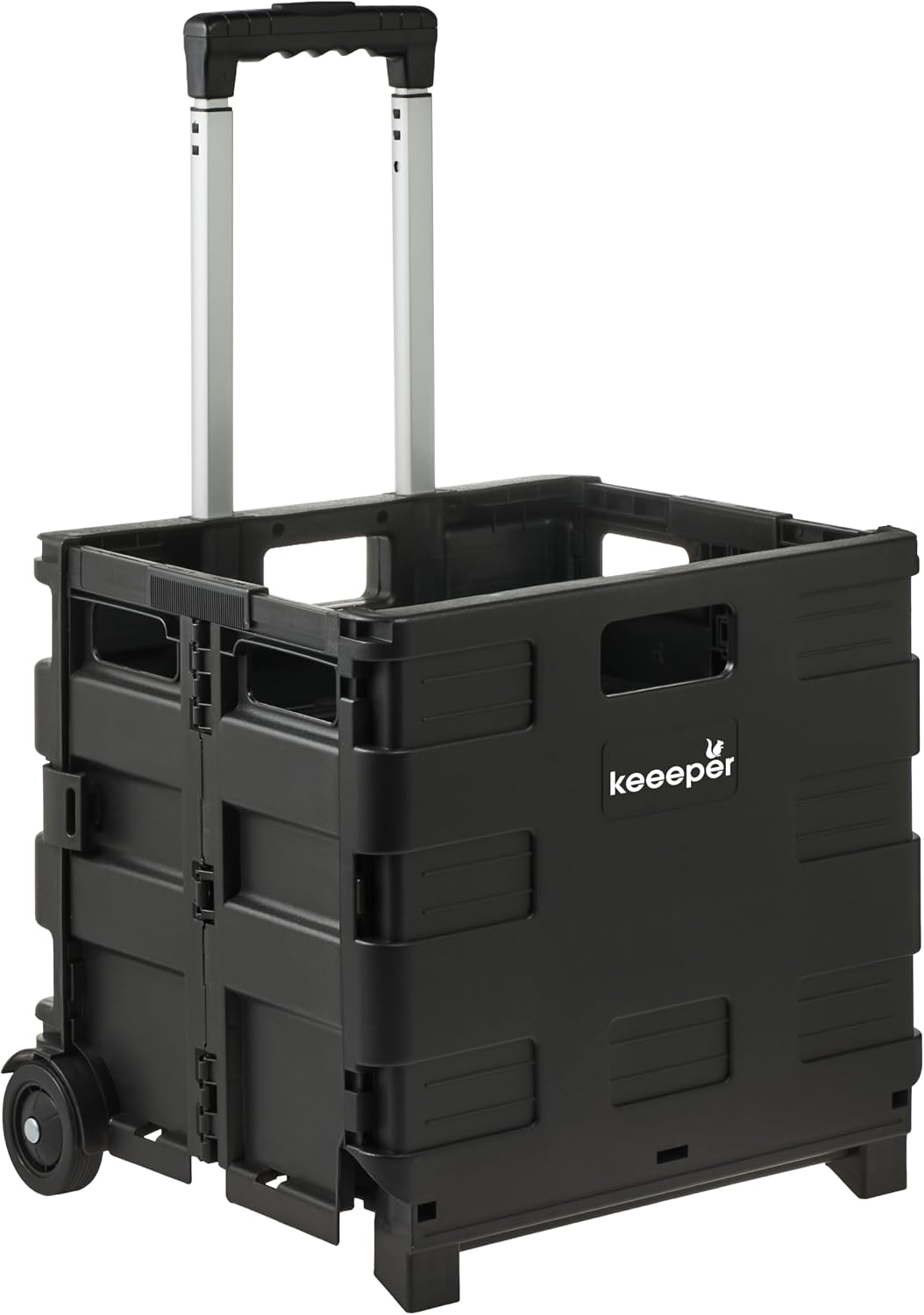 Klapp-Transportkarre olli mit Klappbox, 45 Liter schwarz, Einkaufs-/Transporttrolley, 45 L