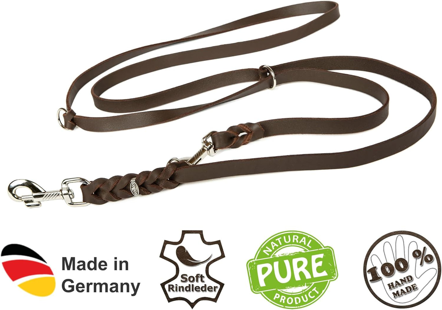 3-fach verstellbare Hundeleine, 3 m, 3 m x 10 mm Schwarz