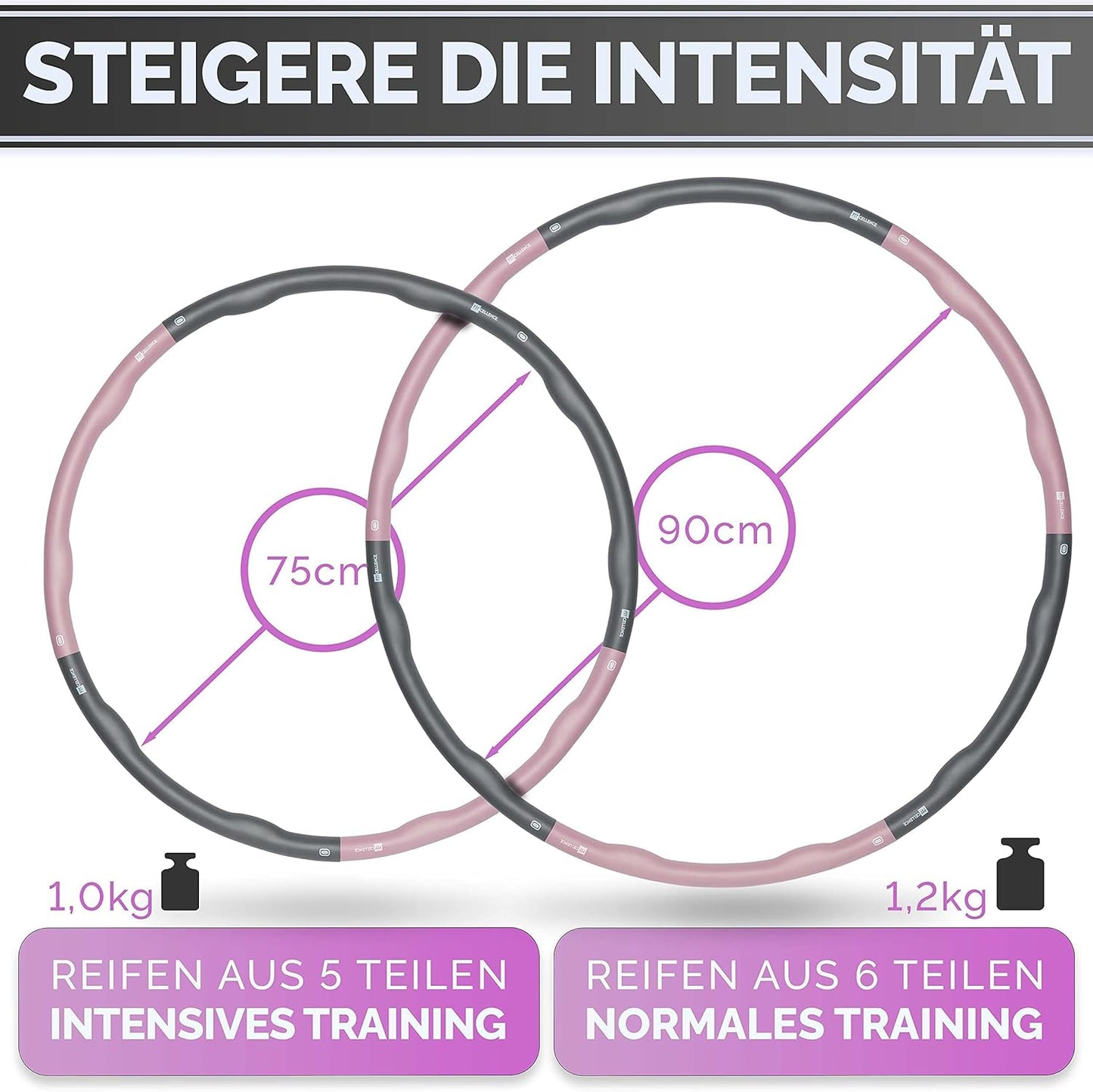 Hula Hoop Reifen für Erwachsene mit 90 cm Durchmesser