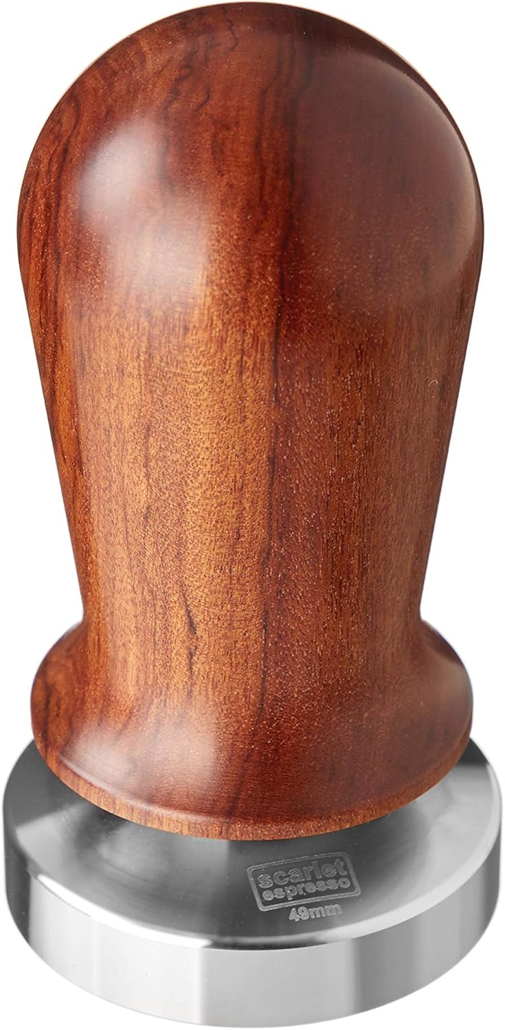 Espresso Tamper Perfetto mit Kalibrierung, 49 mm / Sandelholz - Dunkelbraun