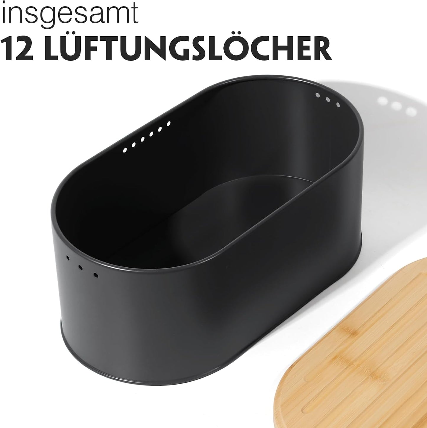 Brotkasten, 8l-schwarz-35*19,3*15,5cm