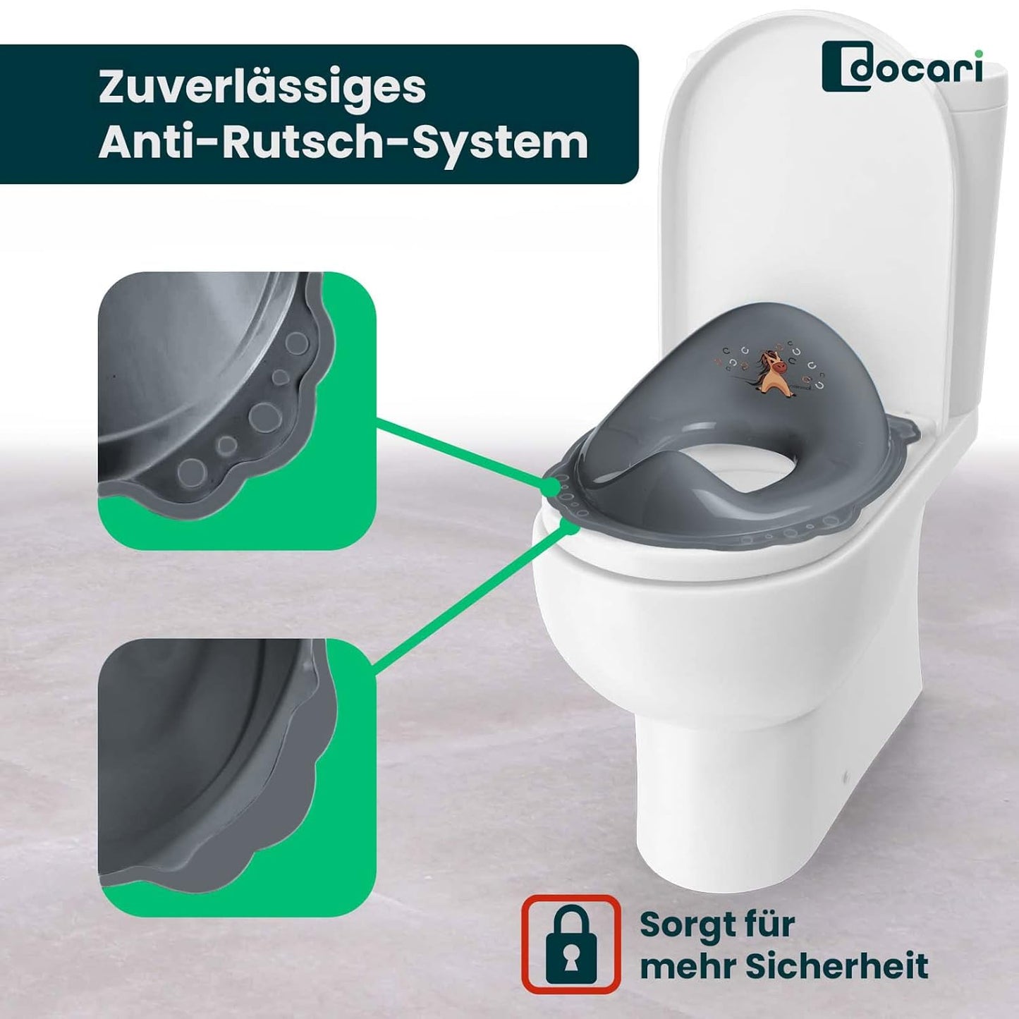 Toilettentrainer-Set mit Treppe und Pferdemotiv, Pferd 2er Set