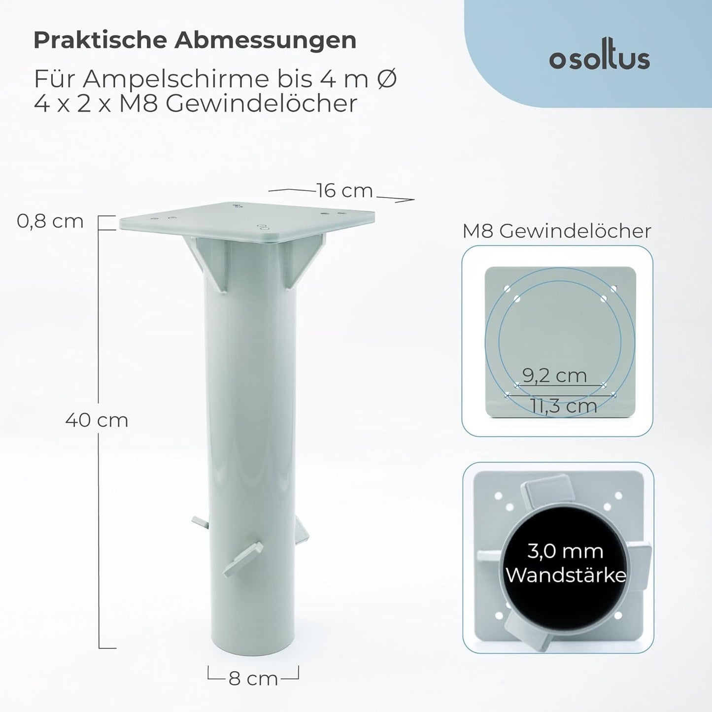 Bodenhülse zum Einbetonieren für Sonnenschirme