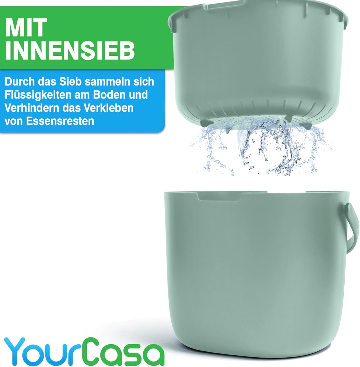 Biomülleimer, 3,6 Liter Mint
