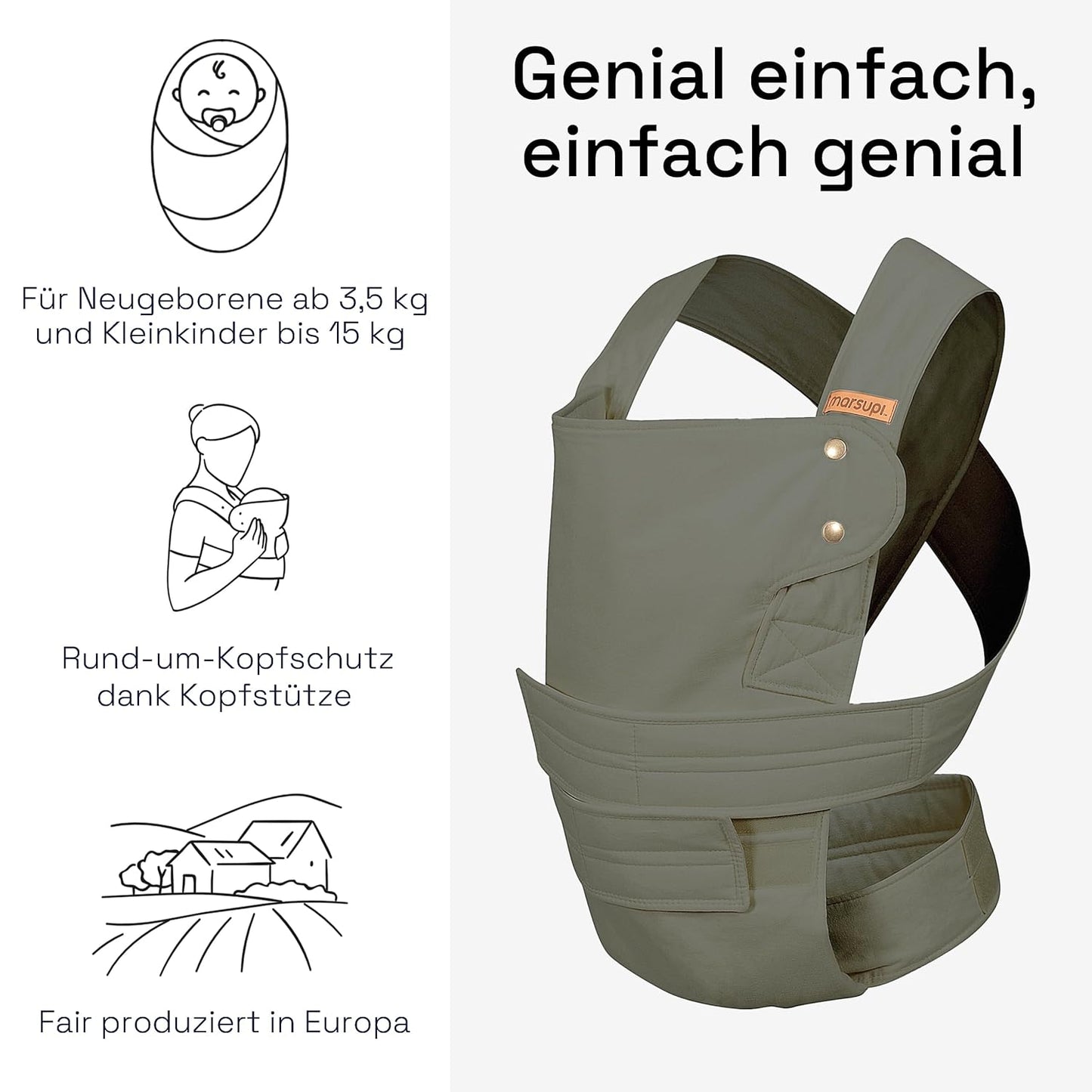 Babytrage, Classic Large Classic / olive